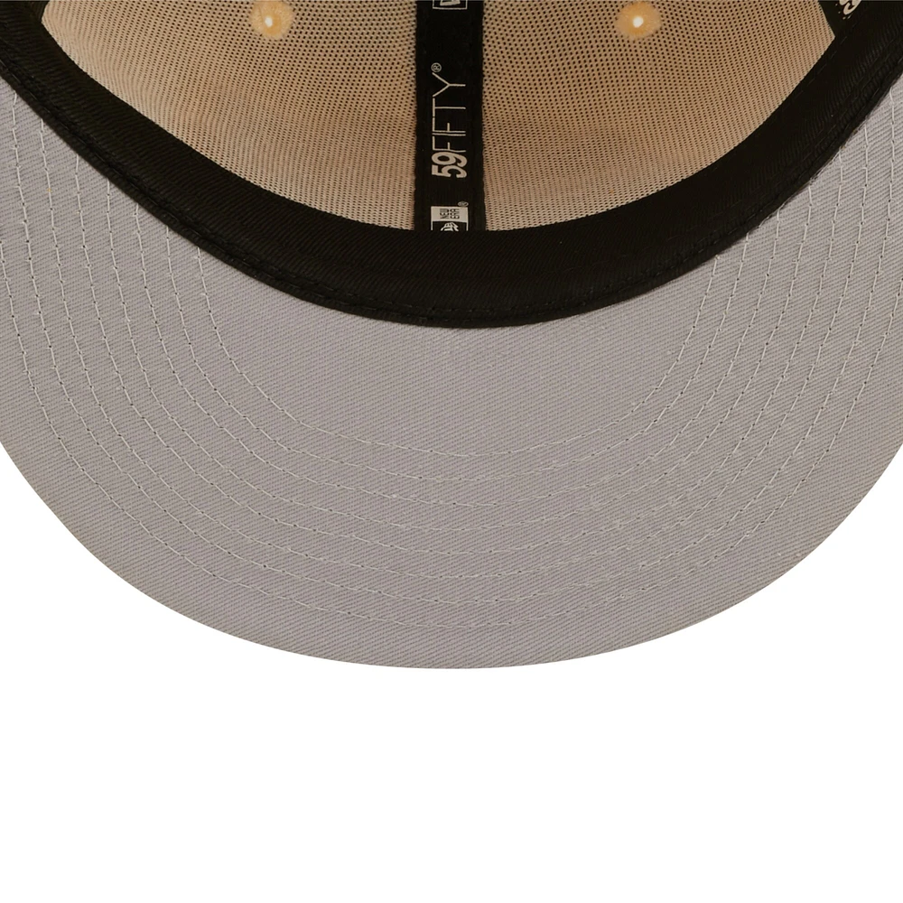 Men's New Era Cream/Gold Los Angeles Lakers Cork Two-Tone 59FIFTY - Fitted Hat