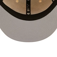 Men's New Era Cream/Gold Los Angeles Lakers Cork Two-Tone 59FIFTY - Fitted Hat