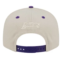 Men's New Era Cream Los Angeles Lakers Injection Team Art 9FIFTY Adjustable Snapback Hat