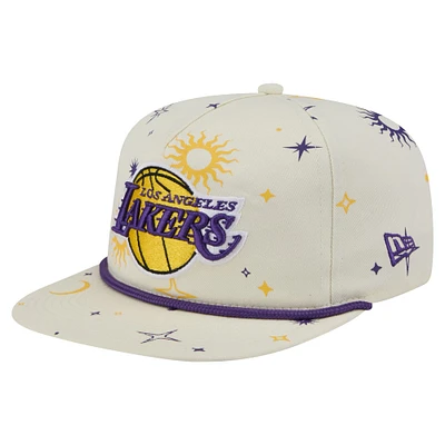 Casquette snapback Lunar Golfer Los Angeles Lakers de New Era pour homme, couleur crème