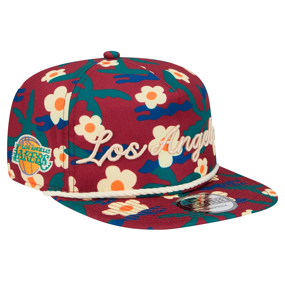 Casquette de golf à imprimé floral Los Angeles Lakers Vacation de New Era pour homme