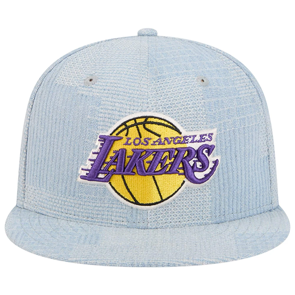 Casquette Snapback 9FIFTY Snapback en denim injecté Los Angeles Lakers New Era Denim pour hommes