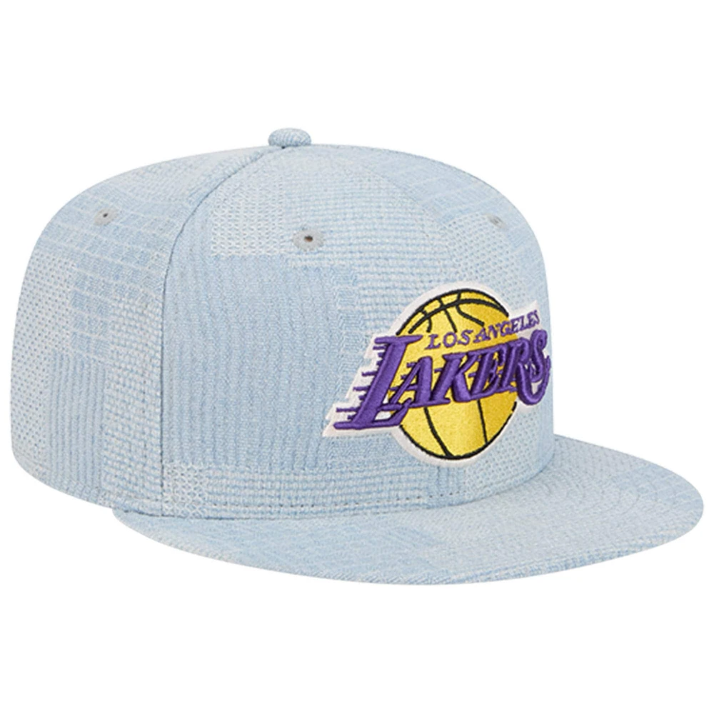 Casquette Snapback 9FIFTY Snapback en denim injecté Los Angeles Lakers New Era Denim pour hommes