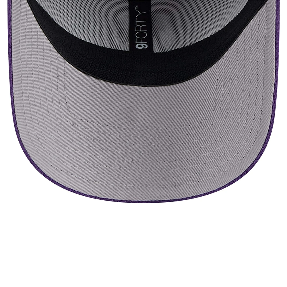 Men's New Era Heather Gray/Purple Los Angeles Lakers Active Digi-Tech Two-Tone 9FORTY Adjustable Hat