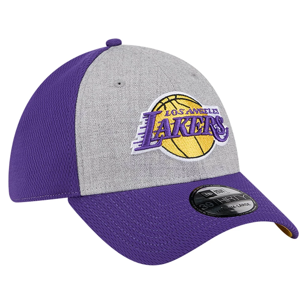 Men's New Era Heather Gray/Purple Los Angeles Lakers Two-Tone 39THIRTY Flex Hat