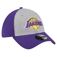 Men's New Era Heather Gray/Purple Los Angeles Lakers Two-Tone 39THIRTY Flex Hat