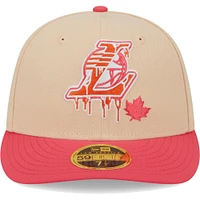 Men's New Era Khaki/Coral Los Angeles Lakers Drip Low Profile 59FIFTY Fitted Hat