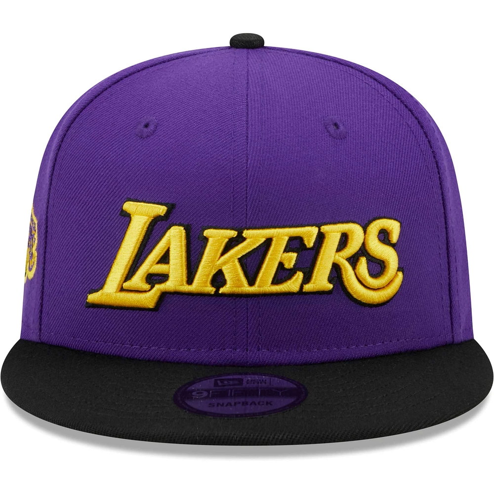 Men's New Era Purple/Black Los Angeles Lakers Jersey Hook Statement Edition 9FIFTY Snapback Hat