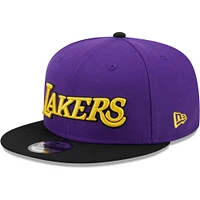 Men's New Era Purple/Black Los Angeles Lakers Jersey Hook Statement Edition 9FIFTY Snapback Hat