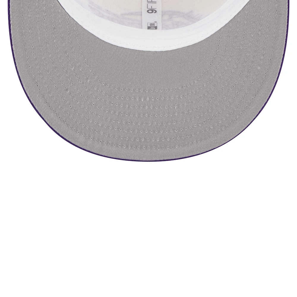 Men's New Era Purple/White Los Angeles Lakers Tear Trucker 9FIFTY Adjustable Hat