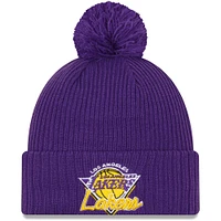 Men's New Era Purple Los Angeles Lakers 2021 NBA Tip-Off - Team Color Pom Cuffed Knit Hat