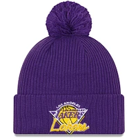 Men's New Era Purple Los Angeles Lakers 2021 NBA Tip-Off - Team Color Pom Cuffed Knit Hat