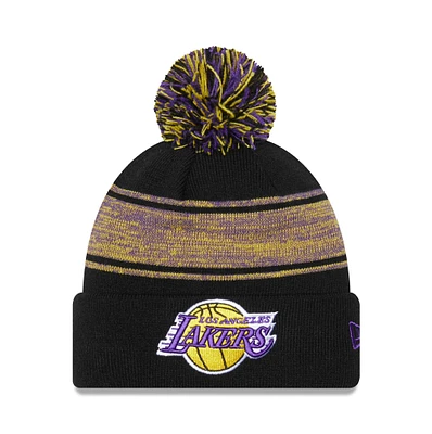 Tricot à revers Chilled Los Angeles Lakers New Era violet pour hommes - Bonnet avec pompon