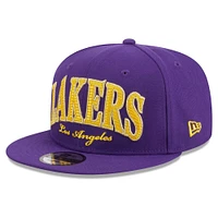 Men's New Era Purple Los Angeles Lakers Golden Tall Text 9FIFTY Snapback Hat