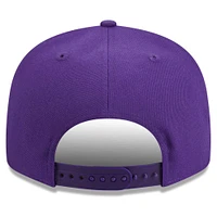 Men's New Era Purple Los Angeles Lakers Golden Tall Text 9FIFTY Snapback Hat