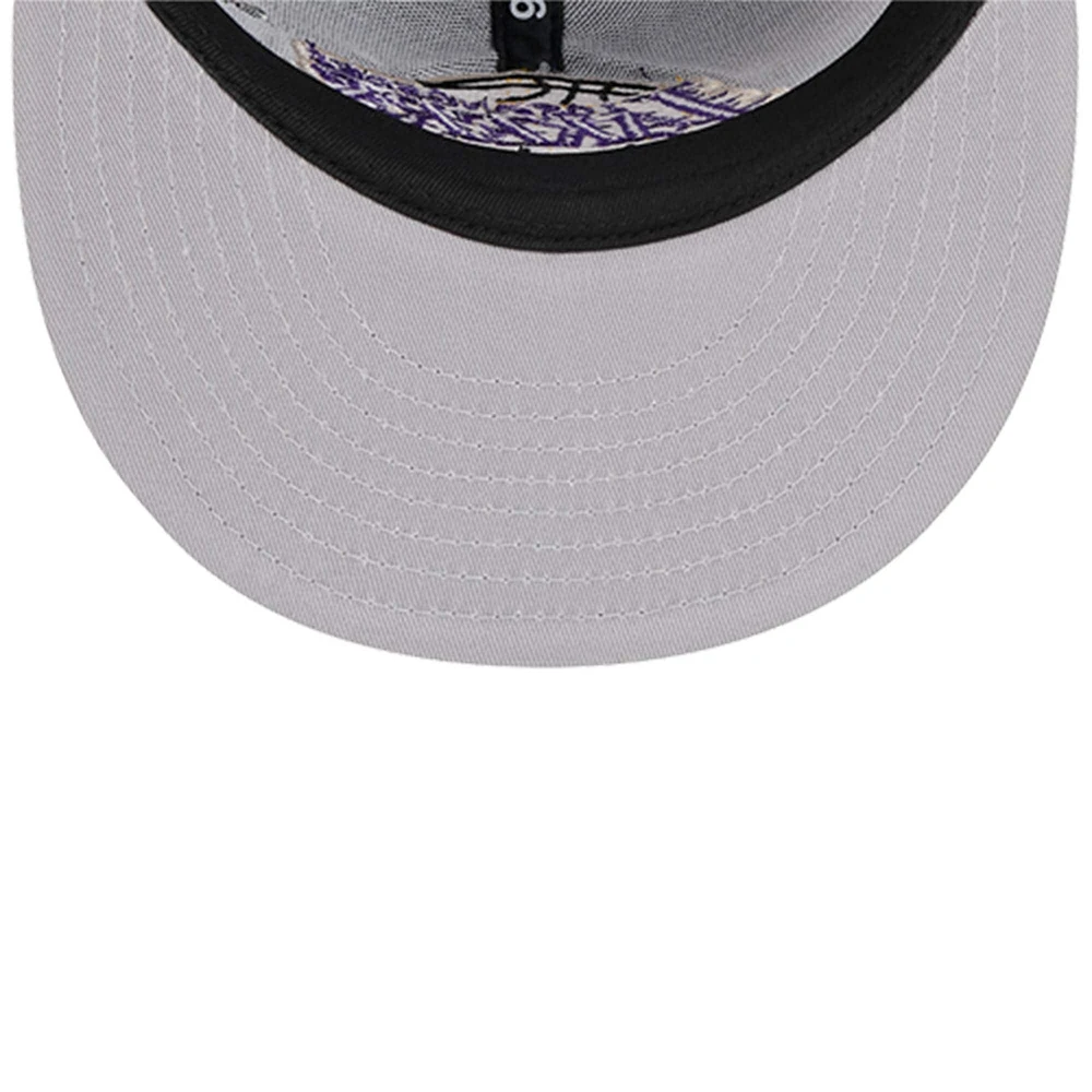 Men's New Era Purple Los Angeles Lakers Injection City Art 9FIFTY Snapback Hat