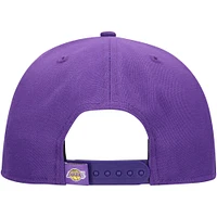 Men's New Era Purple Los Angeles Lakers Oversized Puff Print Logo Golfer Snapback Hat