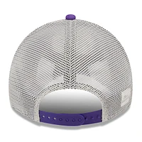 Men's New Era Purple Los Angeles Lakers  Rally Drive Distressed Patch 9TWENTY Trucker Adjustable Hat