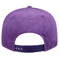 Men's New Era Purple Los Angeles Lakers Throwback Display Corduroy 9FIFTY Snapback Hat