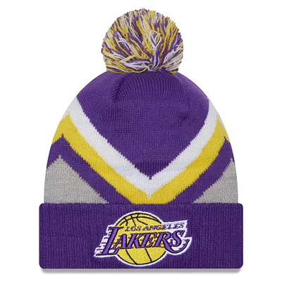 NWC LAKERS PRPLE NWC FW23 NBA HOMME ZIG ZAG CUFFED POM KNIT HATMENPOC