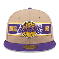 Men's New Era Tan/Purple Los Angeles Lakers 2024 NBA Draft 59FIFTY Fitted Hat
