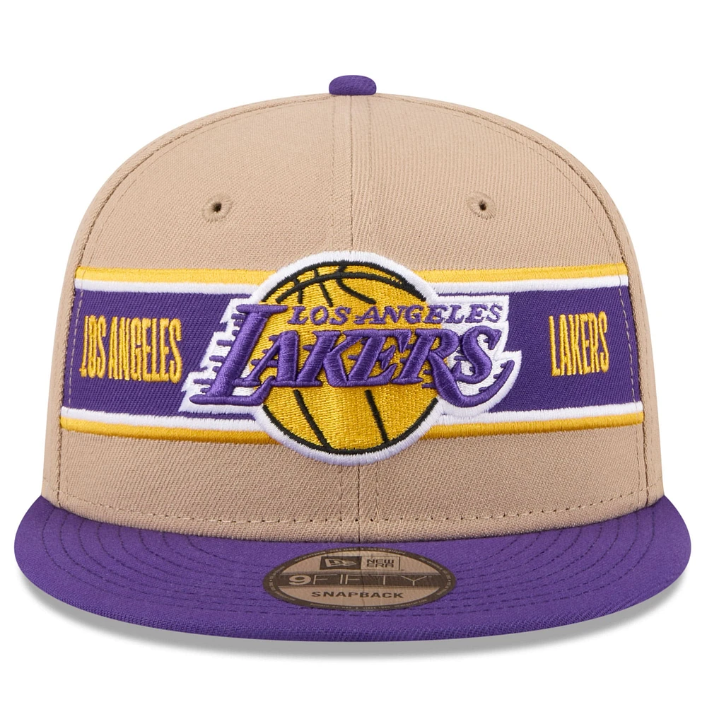 Men's New Era Tan/Purple Los Angeles Lakers 2024 NBA Draft 9FIFTY Snapback Hat