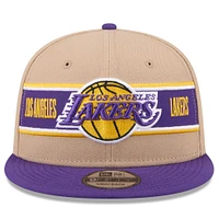 Men's New Era Tan/Purple Los Angeles Lakers 2024 NBA Draft 9FIFTY Snapback Hat