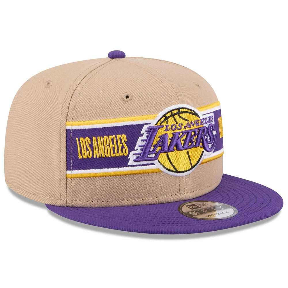 Men's New Era Tan/Purple Los Angeles Lakers 2024 NBA Draft 9FIFTY Snapback Hat