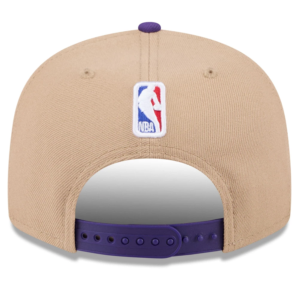 Men's New Era Tan/Purple Los Angeles Lakers 2024 NBA Draft 9FIFTY Snapback Hat