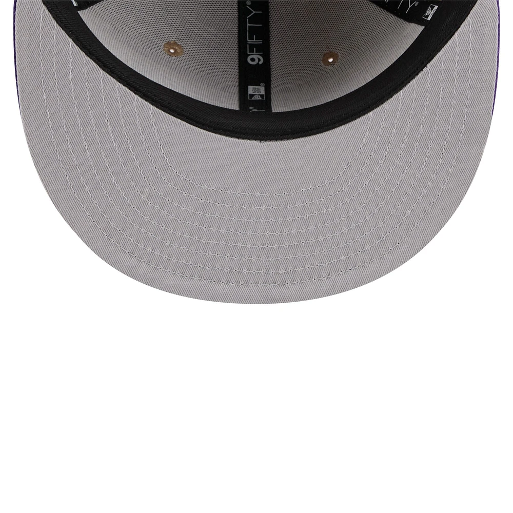 Men's New Era Tan/Purple Los Angeles Lakers 2024 NBA Draft 9FIFTY Snapback Hat