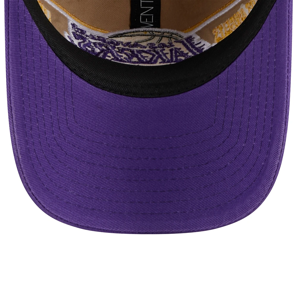 Men's New Era Tan/Purple Los Angeles Lakers 2024 NBA Draft 9TWENTY Adjustable Hat