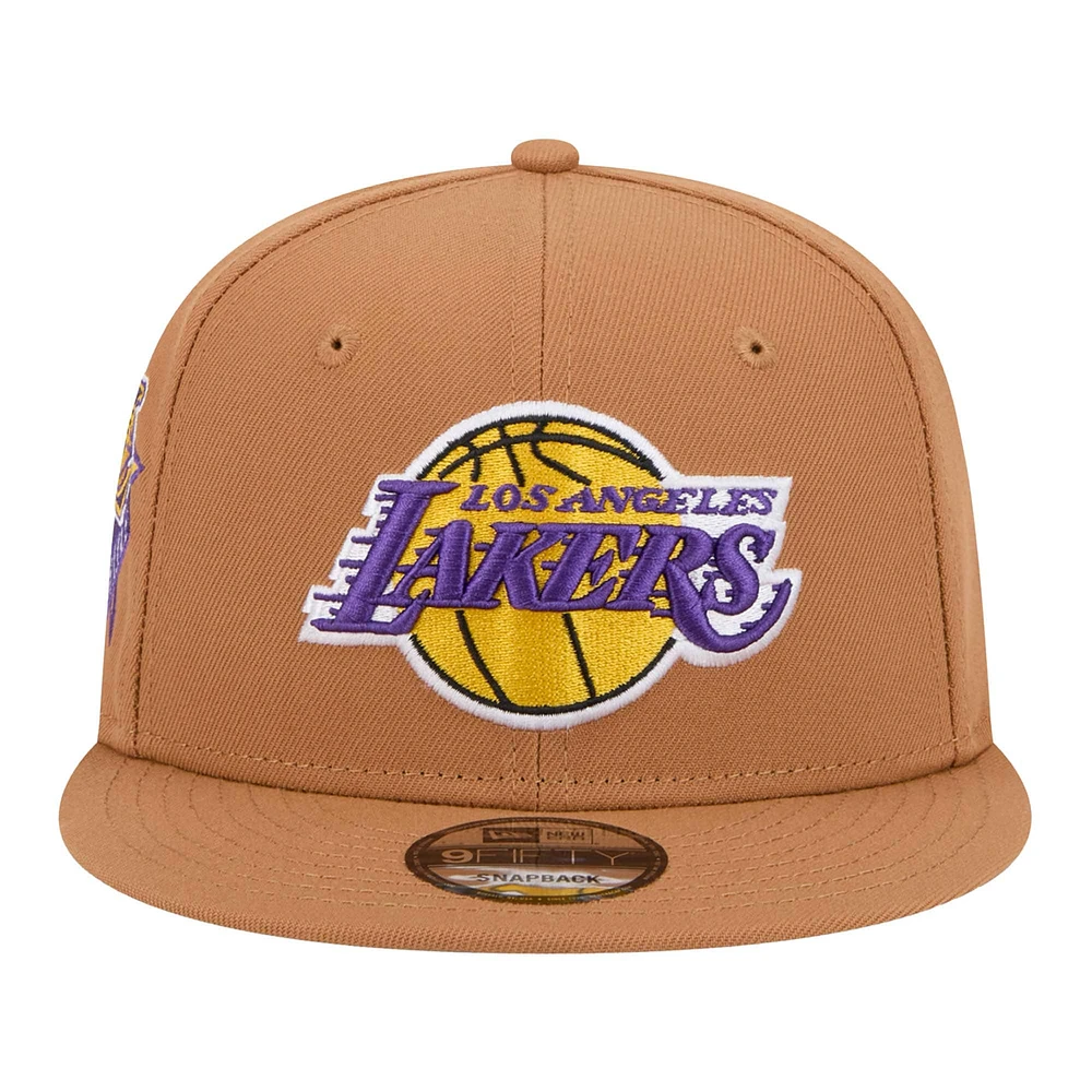 Men's New Era Tan Los Angeles Lakers Color Pack 9FIFTY Snapback Hat