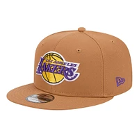 Men's New Era Tan Los Angeles Lakers Color Pack 9FIFTY Snapback Hat