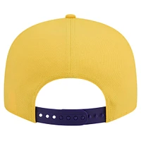 Men's New Era White/Purple Los Angeles Lakers Throwback Gradient Tech Font 9FIFTY Snapback Hat