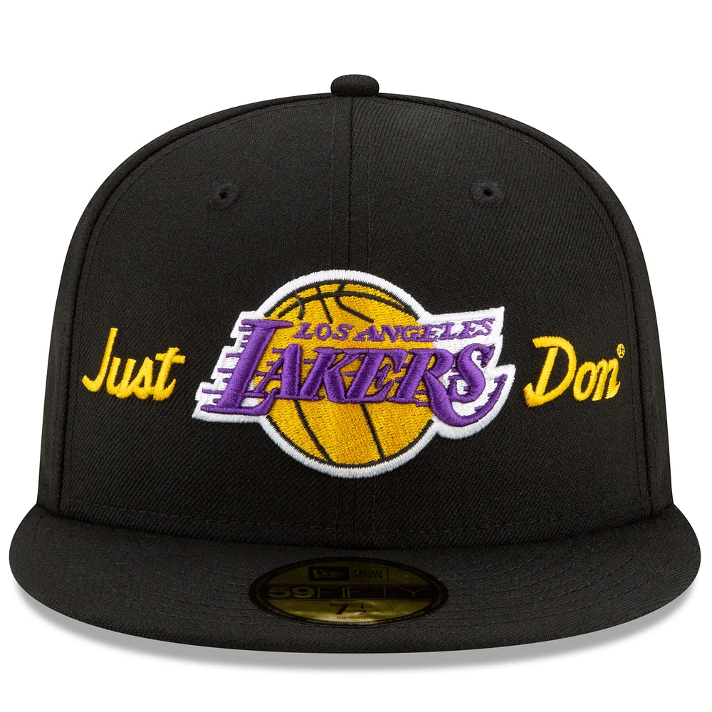 Men's New Era x Just Don Black Los Angeles Lakers - Team 59FIFTY Fitted Hat