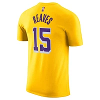Men's Nike Austin Reaves Gold Los Angeles Lakers Icon Edition Name & Number T-Shirt