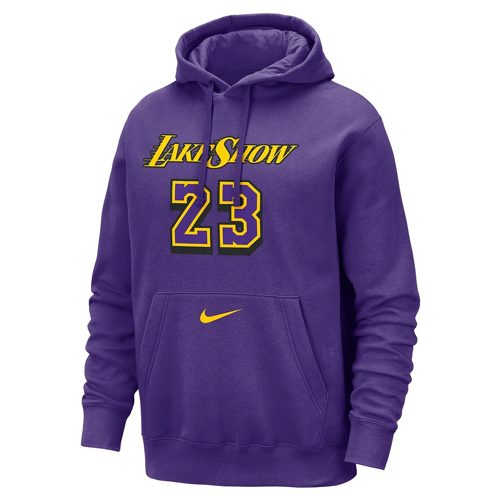 Men's Nike LeBron James Purple Los Angeles Lakers 2024/25 City Edition Name & Number Pullover Hoodie
