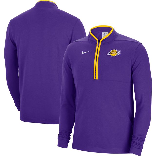 Haut à demi-glissière Nike Los Angeles Lakers Authentic Team Performance violet pour homme