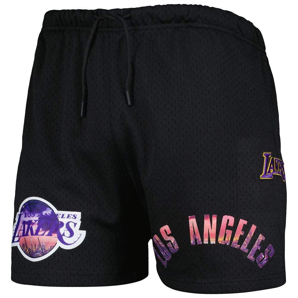 Men's Pro Standard Black Los Angeles Lakers City Scape Mesh Shorts