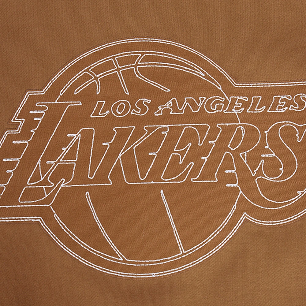 Men's Pro Standard Brown Los Angeles Lakers Paint the City Drop Shoulder Pullover Hoodie