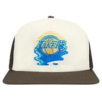 Men's Pro Standard Cream/Brown Los Angeles Lakers Glint Sunset Snapback Hat
