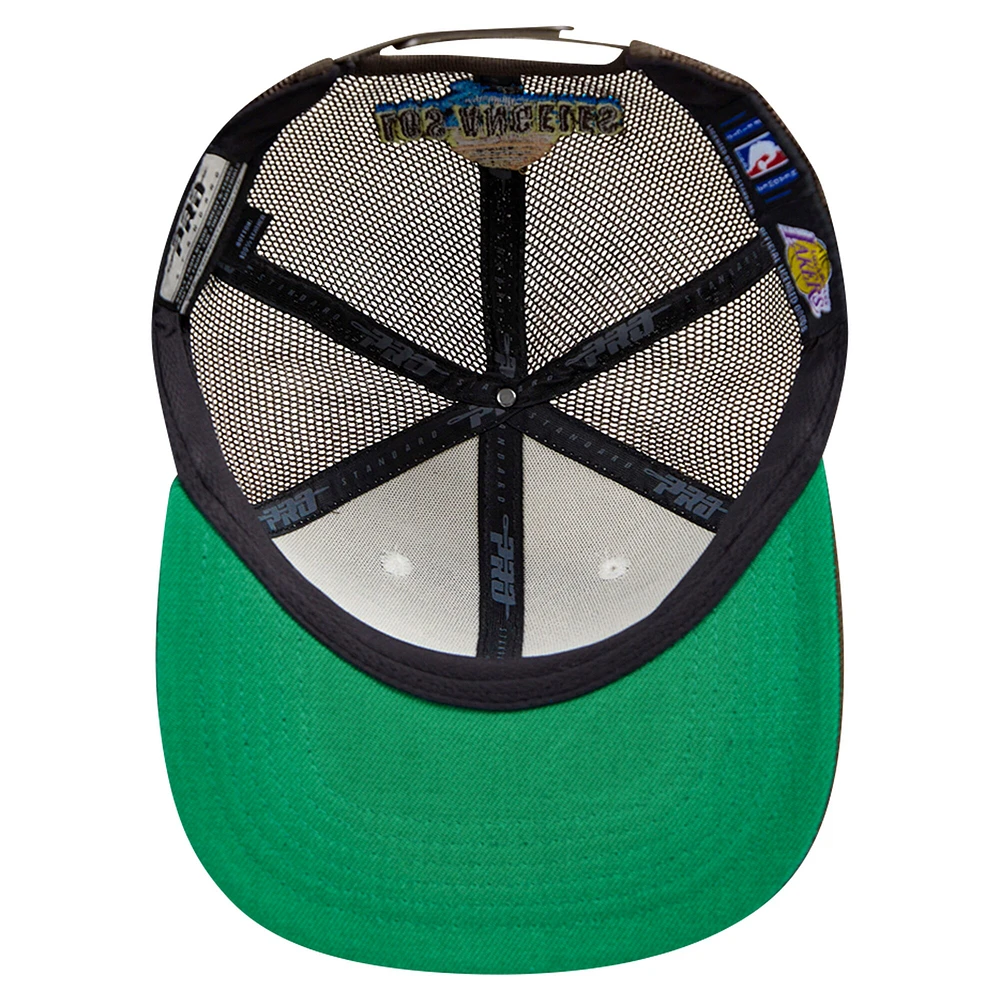 Men's Pro Standard Cream/Brown Los Angeles Lakers Glint Sunset Snapback Hat