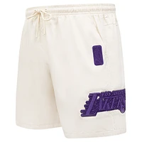 Men's Pro Standard Cream Los Angeles Lakers Triple Tonal Woven Shorts