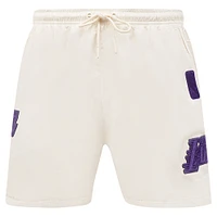 Men's Pro Standard Cream Los Angeles Lakers Triple Tonal Woven Shorts