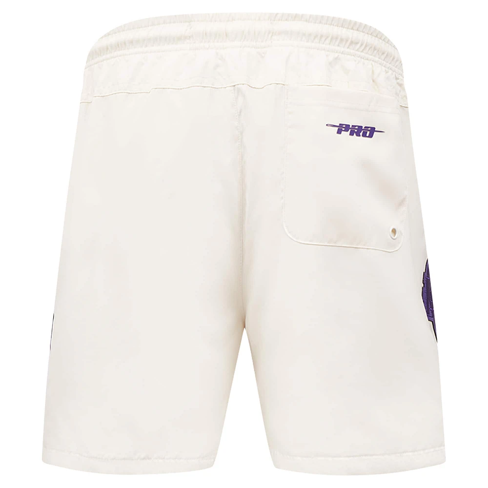 Men's Pro Standard Cream Los Angeles Lakers Triple Tonal Woven Shorts