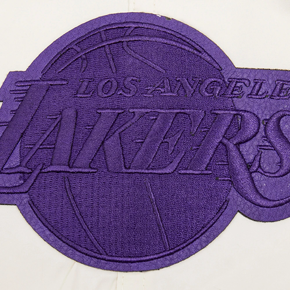 Men's Pro Standard Cream Los Angeles Lakers Triple Tonal Woven Shorts