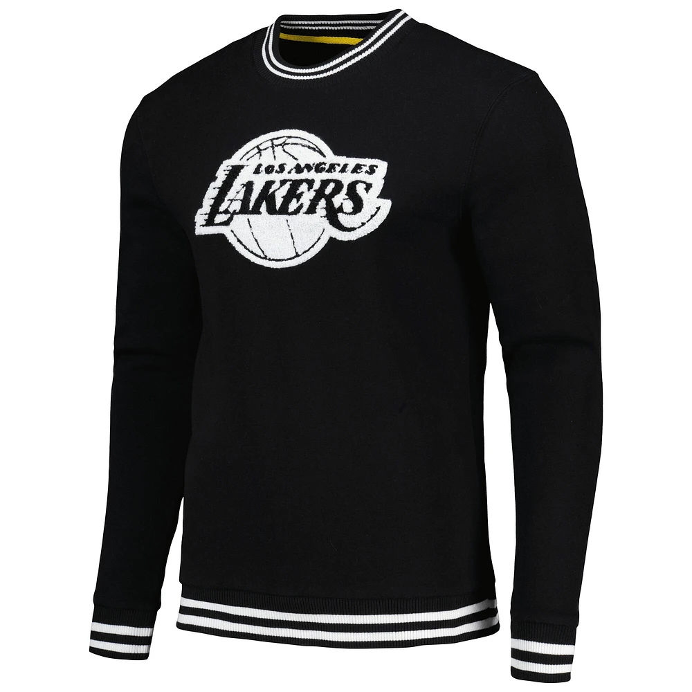 Men's Stadium Essentials Black Los Angeles Lakers Club Level Pullover Sweatshirt