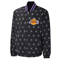 Men's Starter Black Los Angeles Lakers In-Field Play Full-Zip Varsity Jacket
