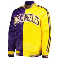 Men's Starter Purple/Gold Los Angeles Lakers Fast Break Satin Full-Snap Jacket