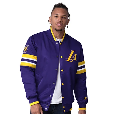 Veste en satin violet Starter Scout Varsity pour homme des Los Angeles Lakers